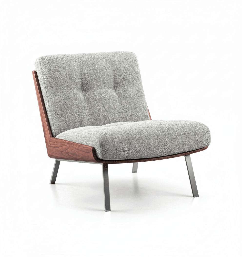 Kyler Mid-Century Modern Slipper Chair