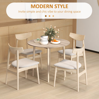 Merrill Round Drop-Leaf/Folding Dining Table for Small Spaces-Oak