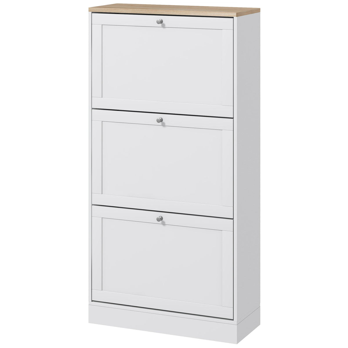 Modern Shoe Storage with 3 Flip Drawers and Adjustable Shelves, Shoe Cabinet Organizer for 12-18 Pairs of Shoes, Black