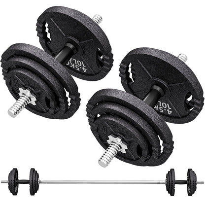 Adjustable Dumbbell Set, 2 in 1 Weights Dumbbells Set for Home Gym, 112lb Free Weights with Non-Slip Grip