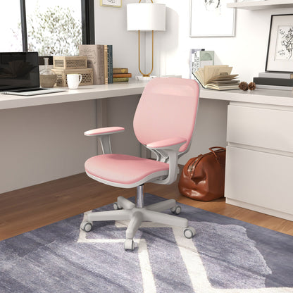Office Chair, Small Computer Desk Chair with Mesh Back, Swivel Castors, Arm, Grey