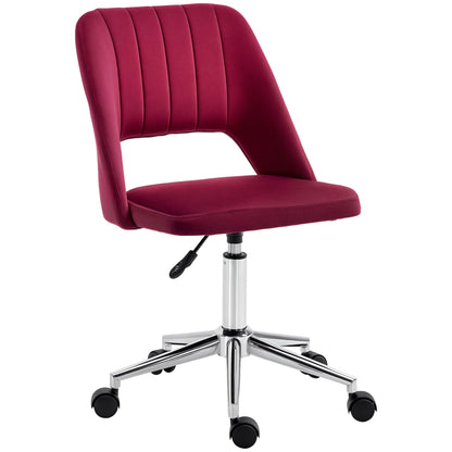 Mid Back Office Chair Velvet Fabric Swivel Scallop Shape Computer Desk Chair, Green