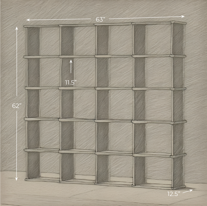 Cube bookshelf in white oak