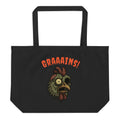 Halloween Zombie Chicken large organic tote bag