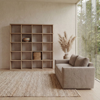 Cube bookshelf in white oak