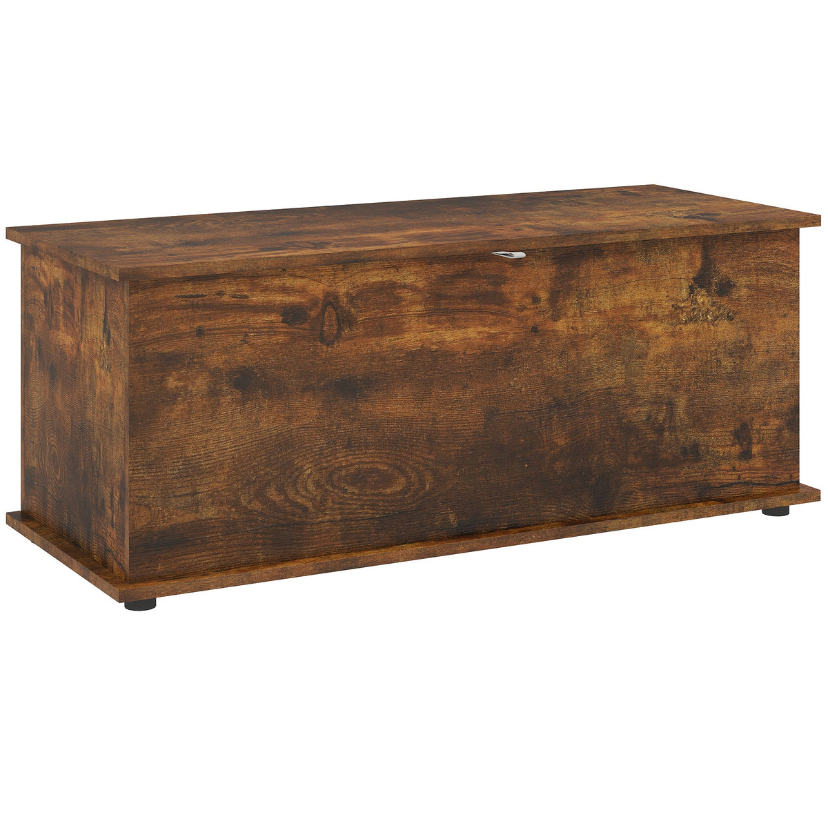 39.5" Storage Chest with 2 Safety Hinges, Storage Box Organizer with Flip-Top Lid, Entryway Storage Bench, Black