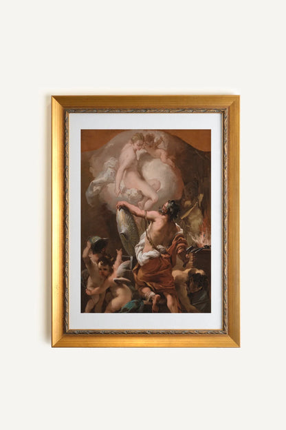 L'ÉVEIL DES ANGES, CADRE VINTAGE OR