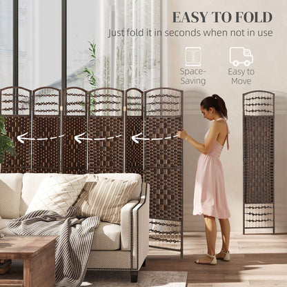 4 Panel Folding Room Divider, Portable Privacy Screen, Wave Fiber Room Partition for Home Office, Black