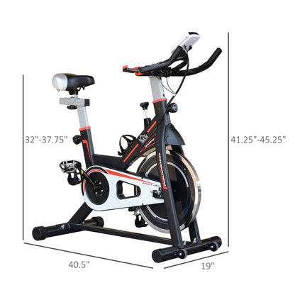 Upright Stationary Exercise Bike, Cardio Workout Training Bicycle w/ Adjustable Resistance LCD Monitor, Black