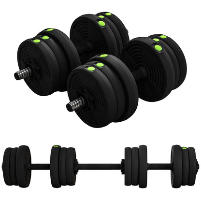 33LBS 2-in-1 Adjustable Barbell & Dumbbells Set, Weights Set with Non-slip Handles for Men and Women Home Gym Training