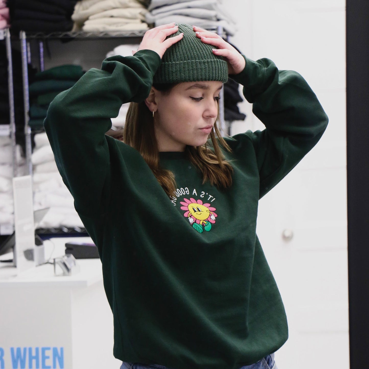 Crewneck "It's a Good Day" brodé