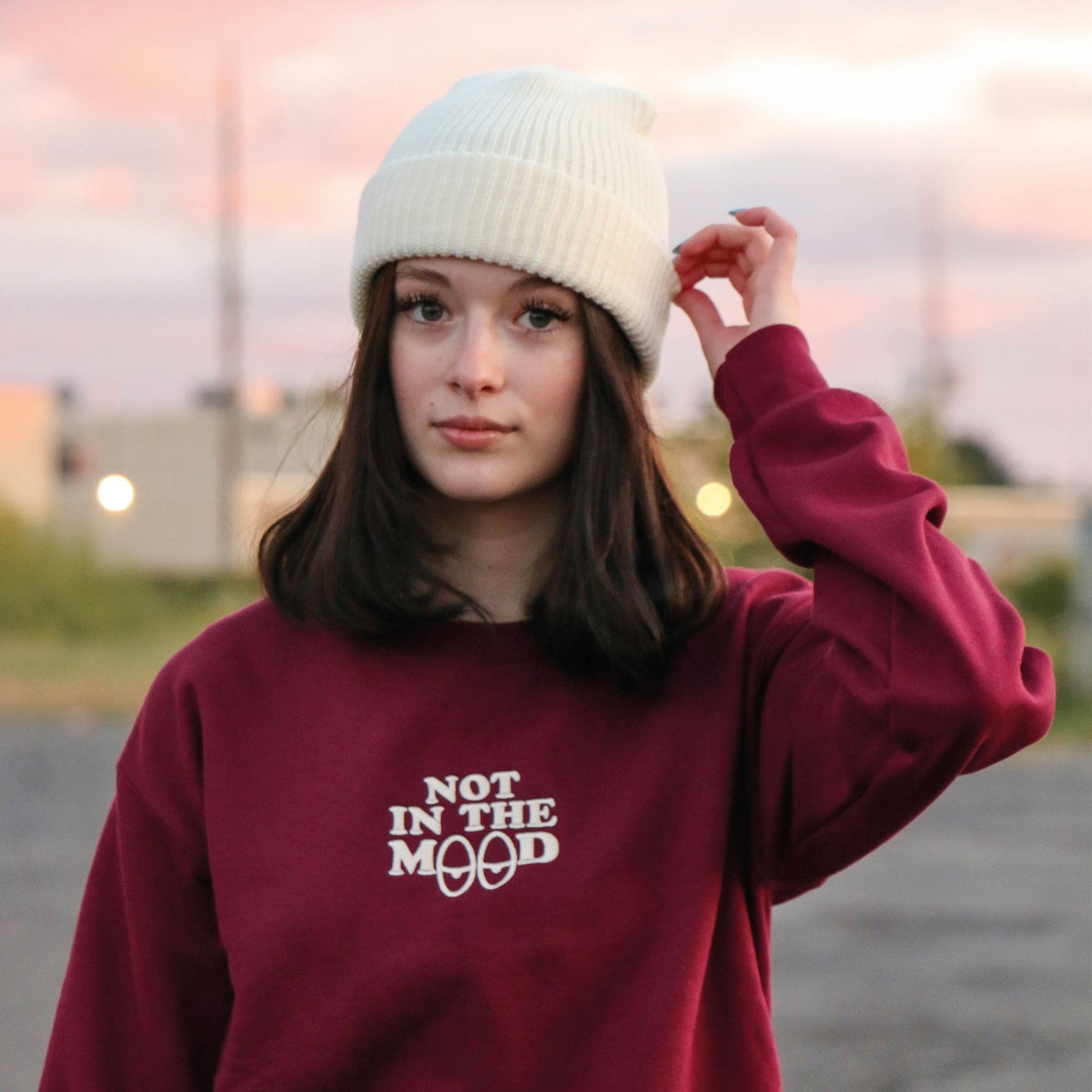 Crewneck "Not In The Mood" brodé