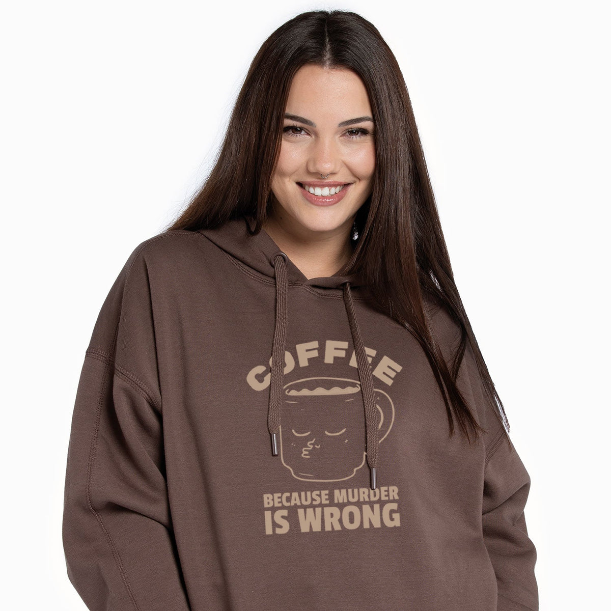 Hoodie "Coffee Because Murder Is Wrong" imprimé