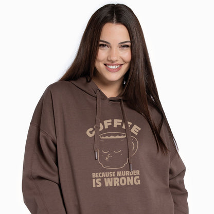 Hoodie "Coffee Because Murder Is Wrong" imprimé