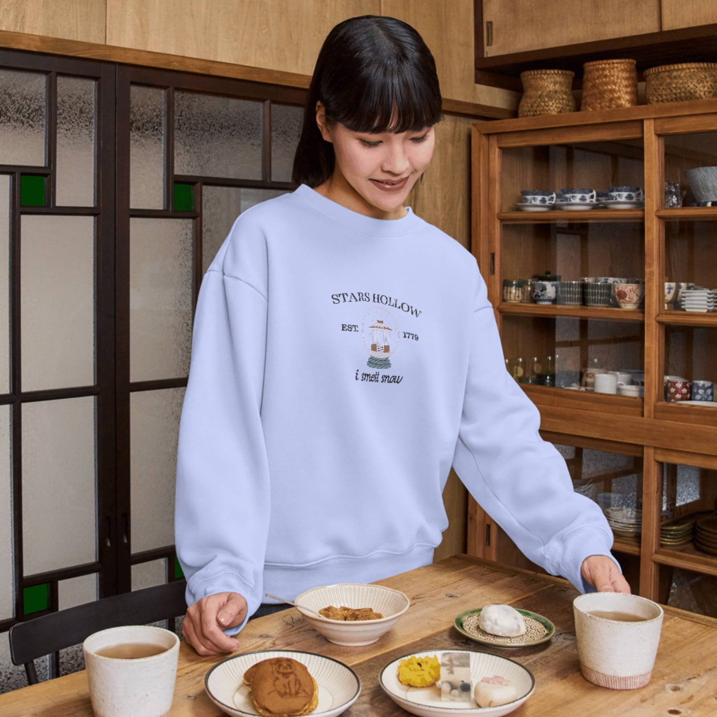 Crewneck "I smell snow" brodé