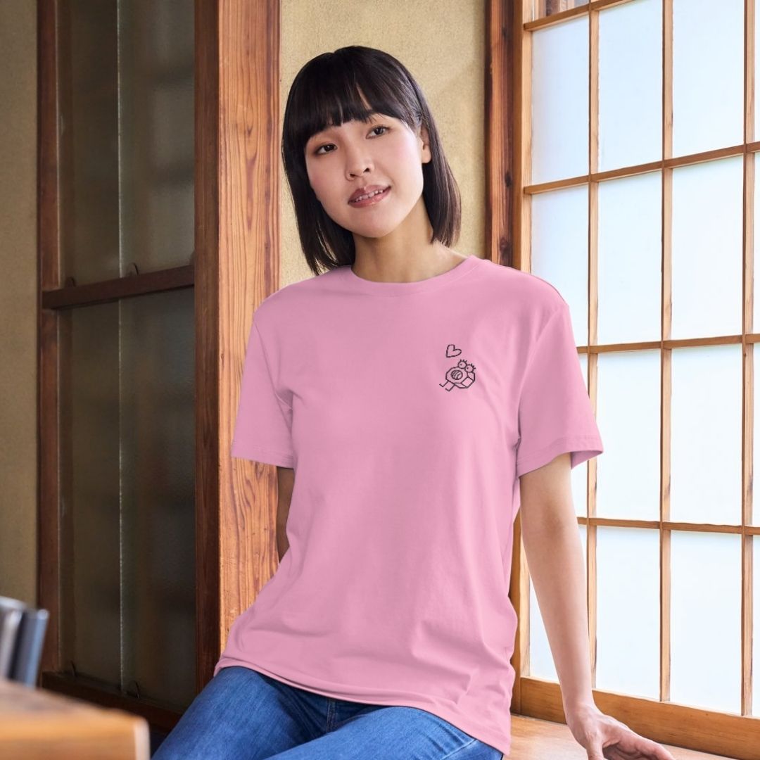 T-shirt Écrou brodé