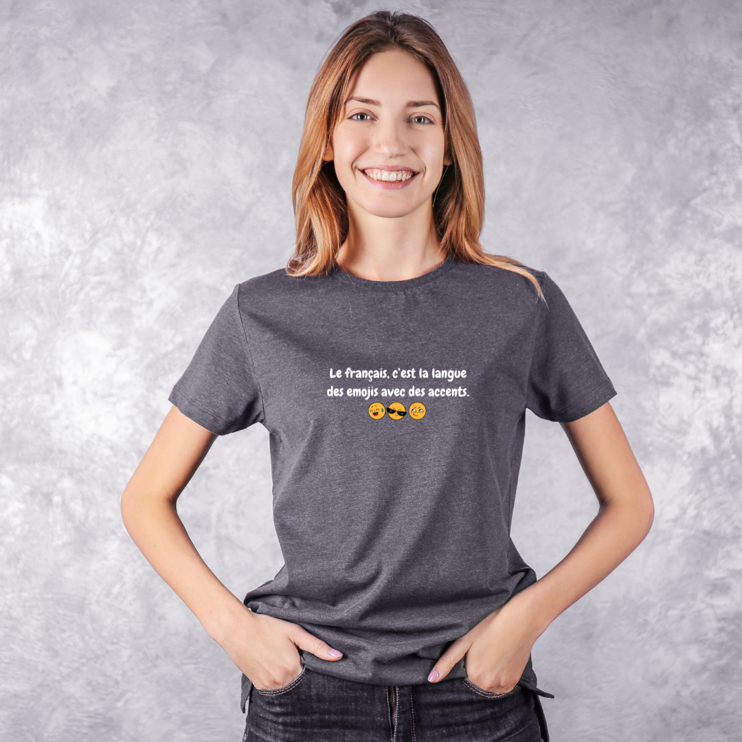 T-shirt Langue des emojis brodé