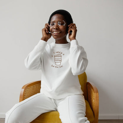Crewneck "I Need Coffee" brodé