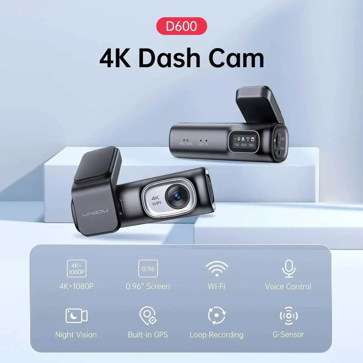 LINGDU D600 4k Dash front and rear - Royal Eagles Promise of Peace