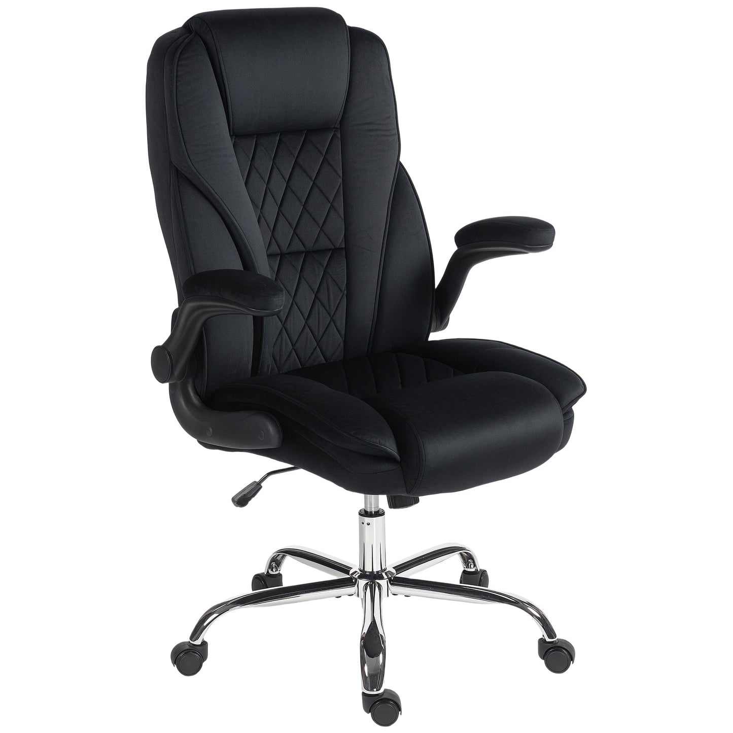 Hayden Executive Fabric Office Chair with Flip-up Armrest-Black