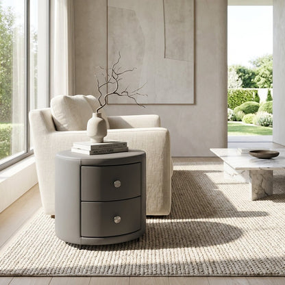 Luna Round Drum Nightstand