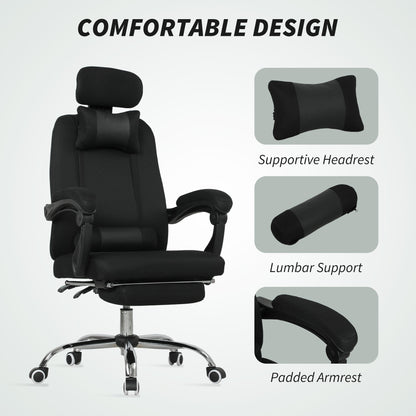 Ergonomic Executive High Back Office Chair with Footrest,Lumbar Support,Grey