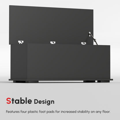 39.5" Storage Chest with 2 Safety Hinges, Storage Box Organizer with Flip-Top Lid, Entryway Storage Bench, Black