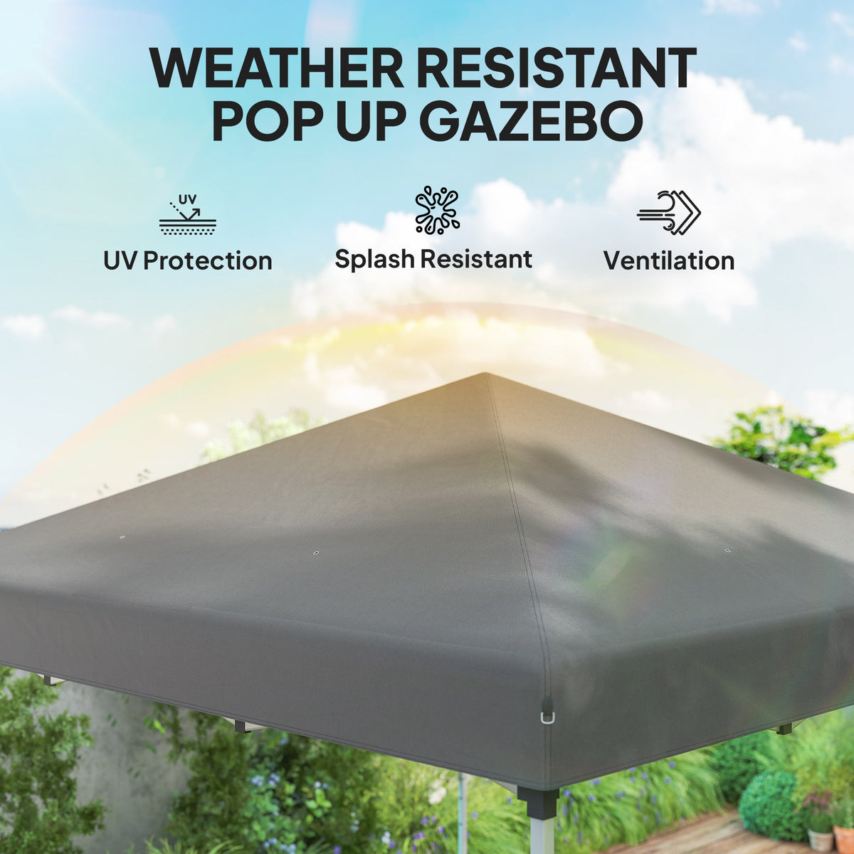 10' x 10' Pop Up Canopy with Sidewalls, Roller Bag, Height Adjustable Instant Tent for Outdoor, Garden, Patio, Black