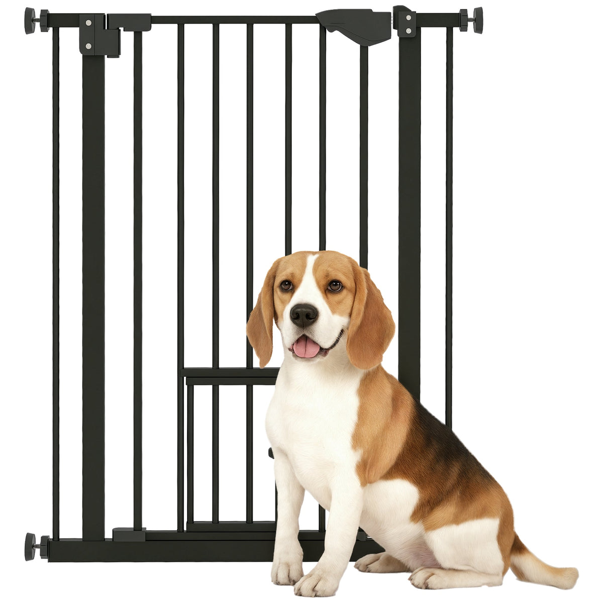 36" Easy Open Indoor Dog Gates for Doorways, House, Stair - White