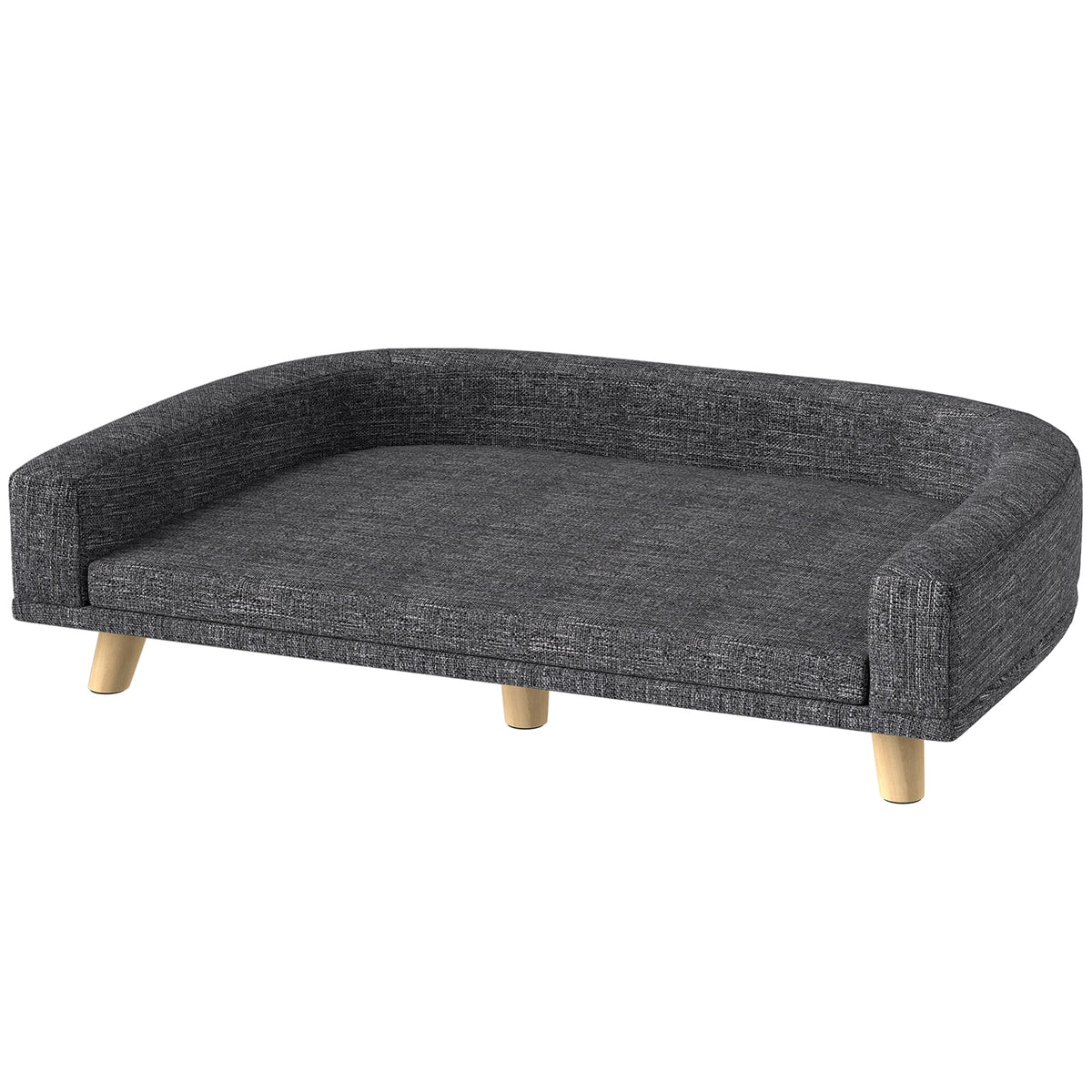 Dog Sofa for Large Dogs with Washable Cover, Anti-slip Foot Pads, Dark Grey