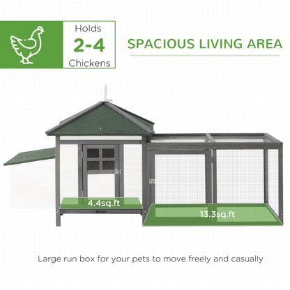 77" Chicken Coop Hen House Rabbit Hutch Poultry Cage Pen Outdoor Backyard with Nesting Box Run Natural