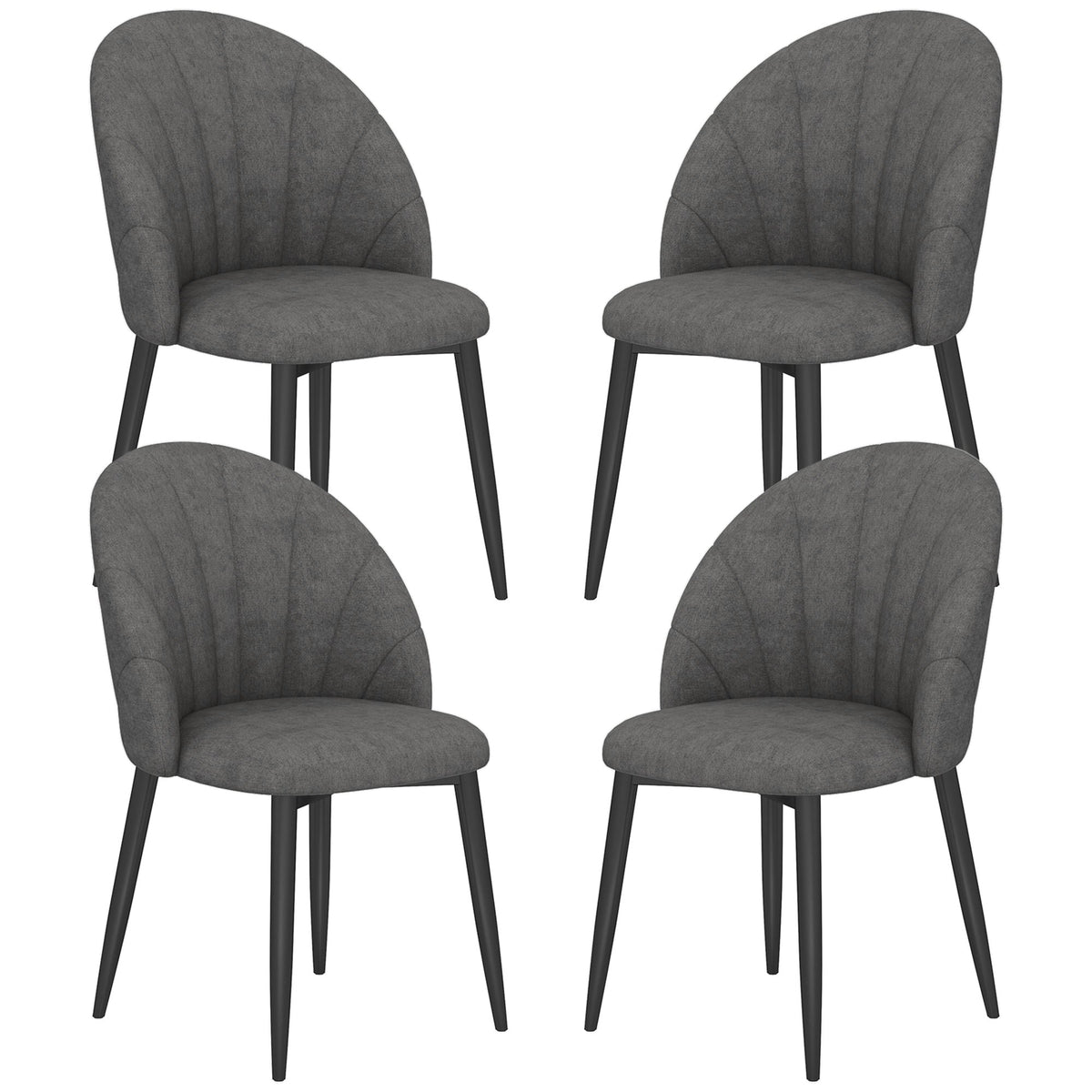 Skylar Modern Dining Chairs Set of 4-Dark Grey