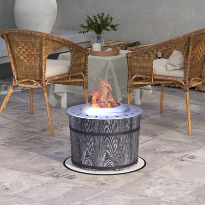Smokeless Fire Pit, Portable Camping Bonfire Stove with Mat for Backyard Patio Picnic, Magnesium Oxide, Black