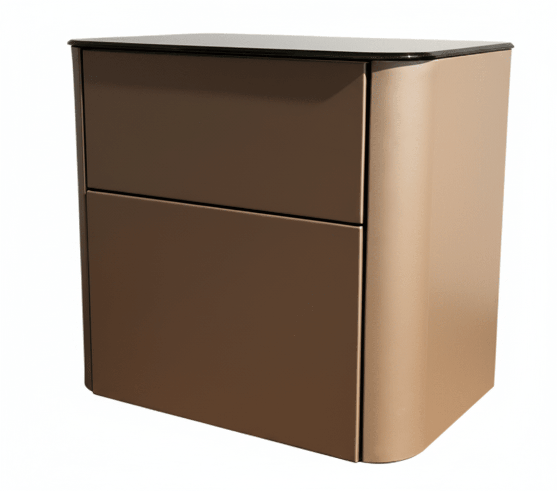 Malaga Two-Drawer Bronze Bedside Table