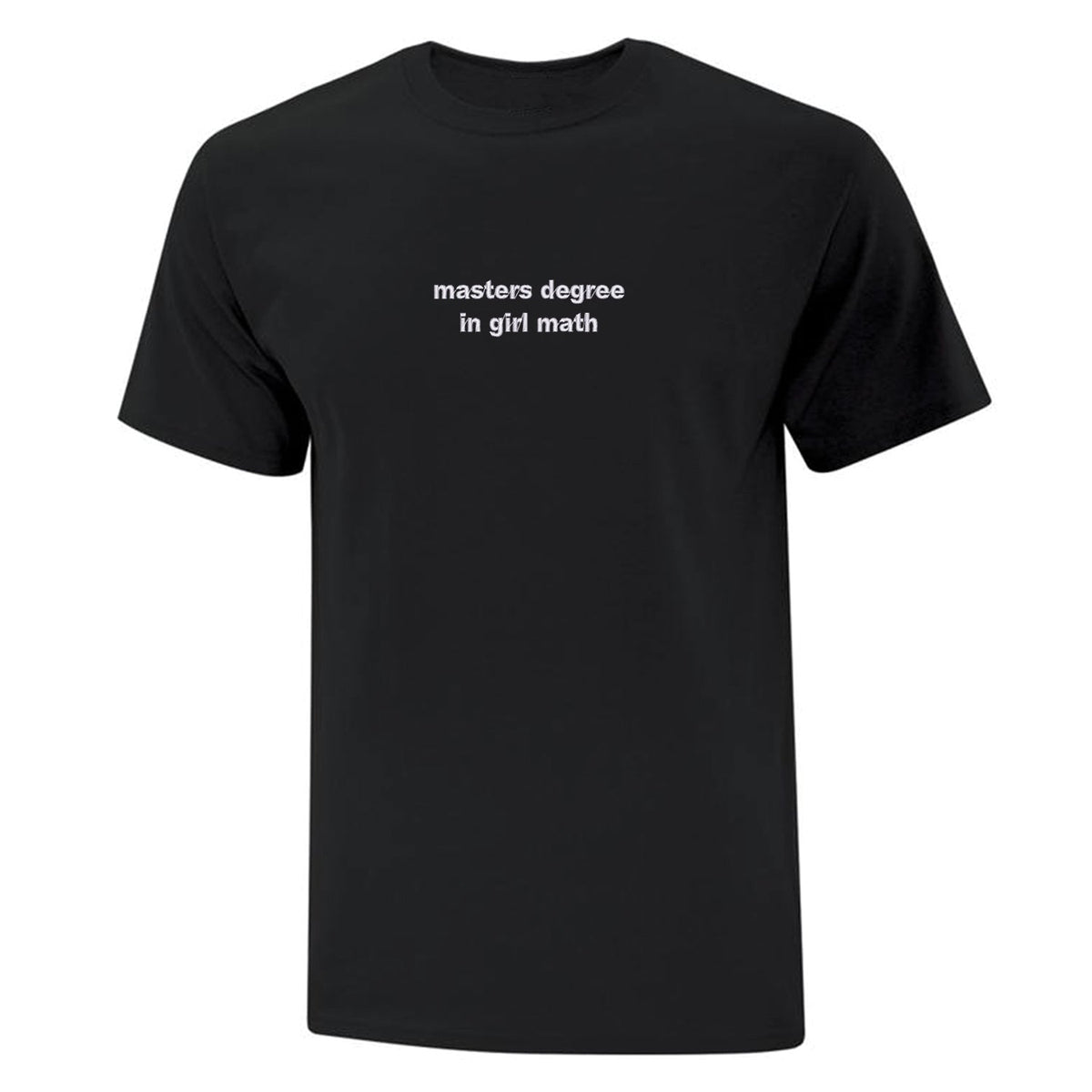 T-shirt "Masters Degree In Girl Math" brodé