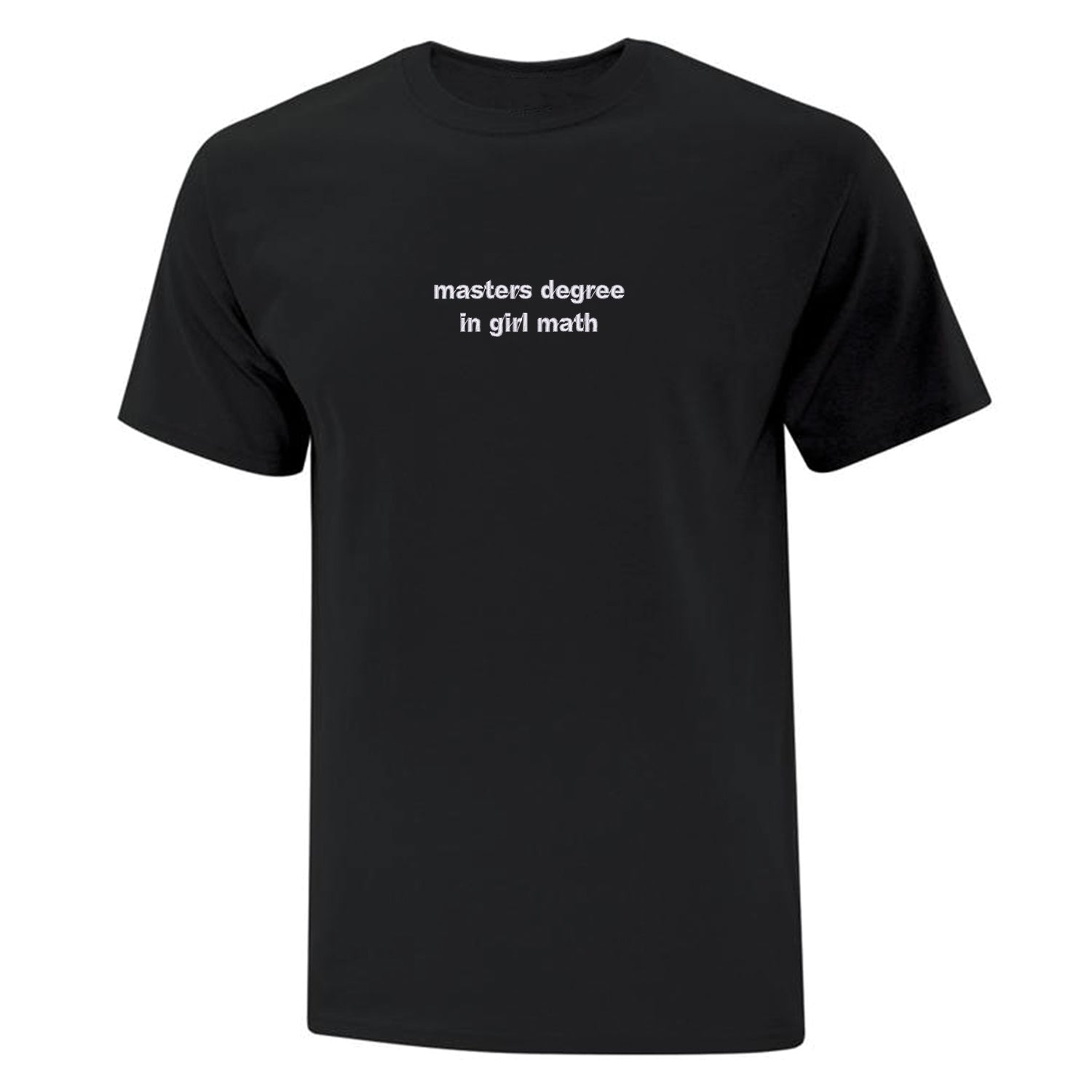 T-shirt "Masters Degree In Girl Math" brodé