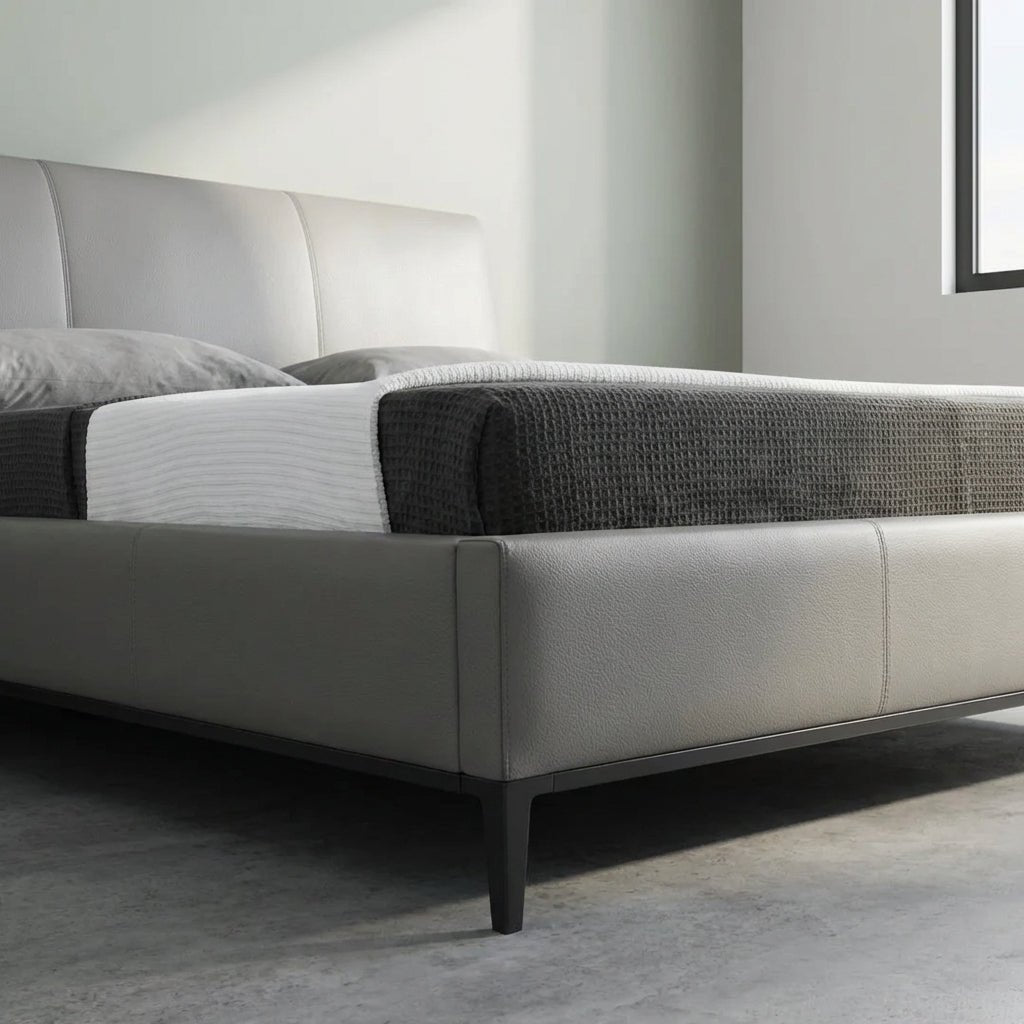 Melbourne Grey Leather King Bed