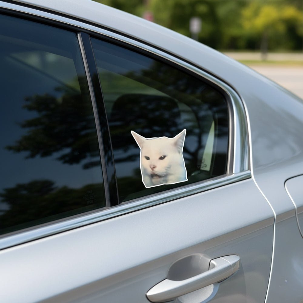 Meme Cat Smudge | Vinyl Sticker - Products Added