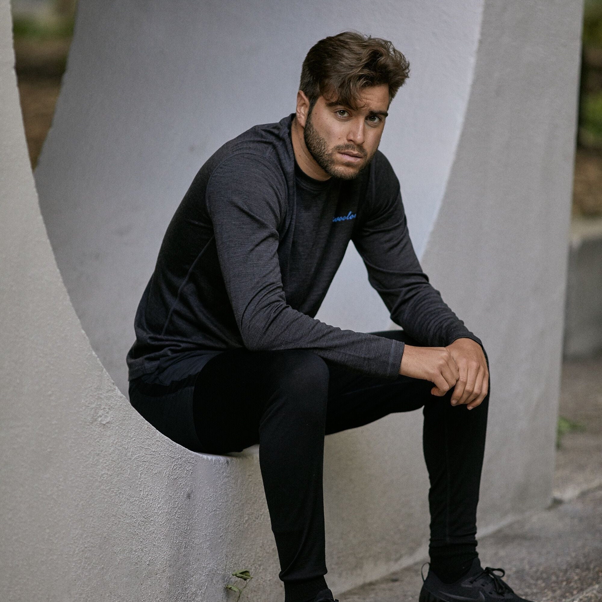Men's 100% Merino Wool Long Sleeve Crew Neck Shirt 190 GSM
