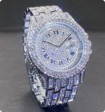 Men's Quartz Watch Full Diamond High End - Royal Eagles Promise of Peace