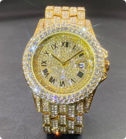 Men's Quartz Watch Full Diamond High End - Royal Eagles Promise of Peace