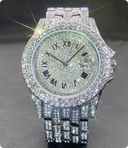 Men's Quartz Watch Full Diamond High End - Royal Eagles Promise of Peace