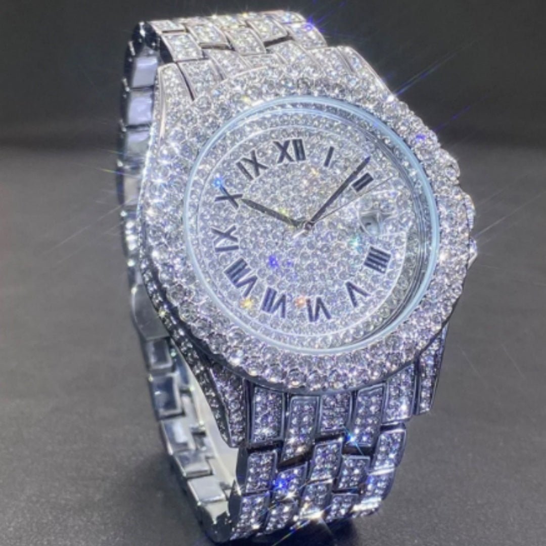 Men's Quartz Watch Full Diamond High End - Royal Eagles Promise of Peace