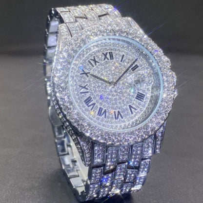 Men's Quartz Watch Full Diamond High End - Royal Eagles Promise of Peace