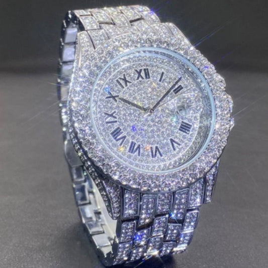 Men's Quartz Watch Full Diamond High End - Royal Eagles Promise of Peace