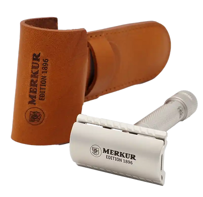 Merkur 34-INOX 3-Piece DE Safety Razor, Closed Comb, Standard Handle, Stainless Steel