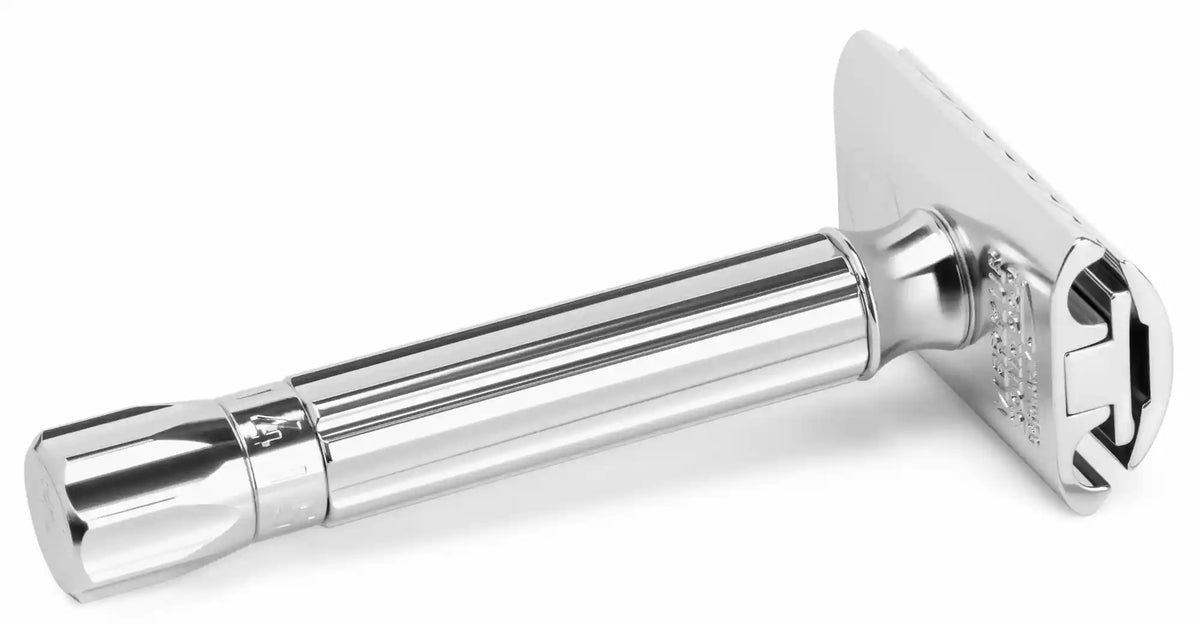 Merkur Progress Adjustable Double Edge Safety Razor Safety Razor, Short Handle, Bright Chrome