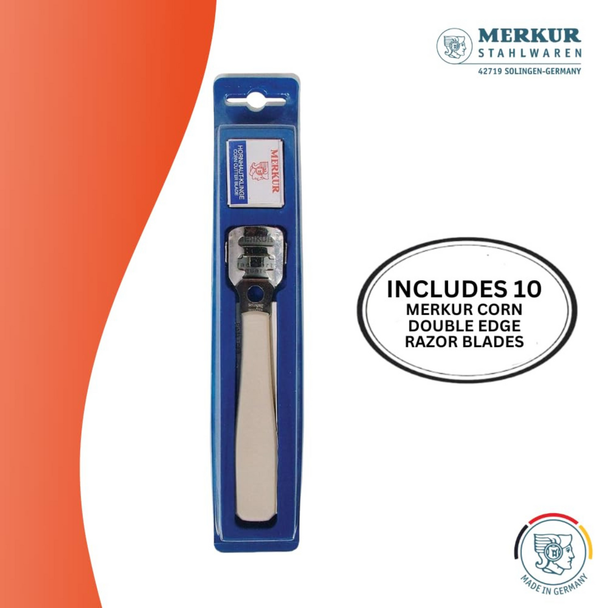 Merkur Corn Razor with White Plastic Handle