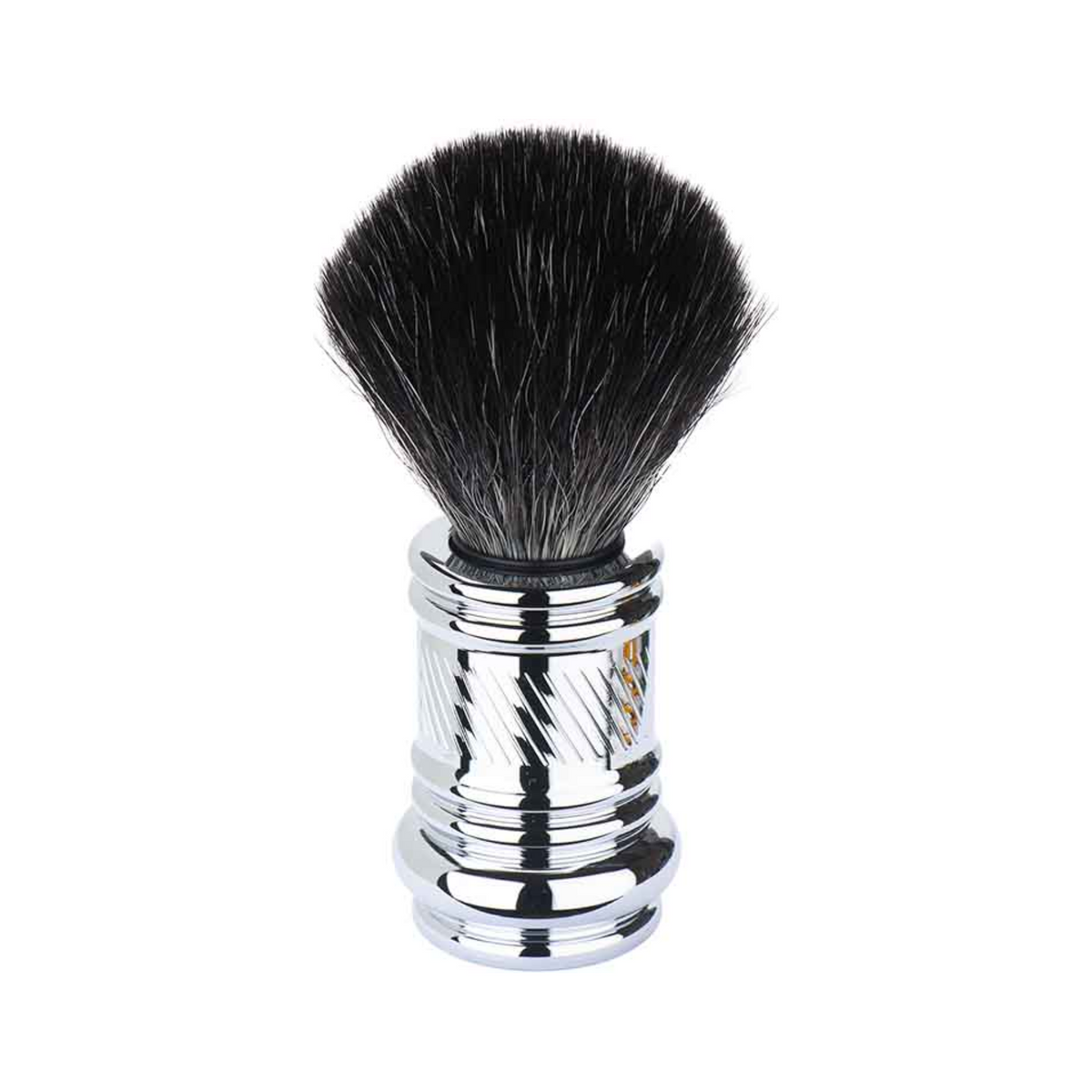 MERKUR Shaving Brush 1381 with Vegan Synthetic Hair in Bright Chrome