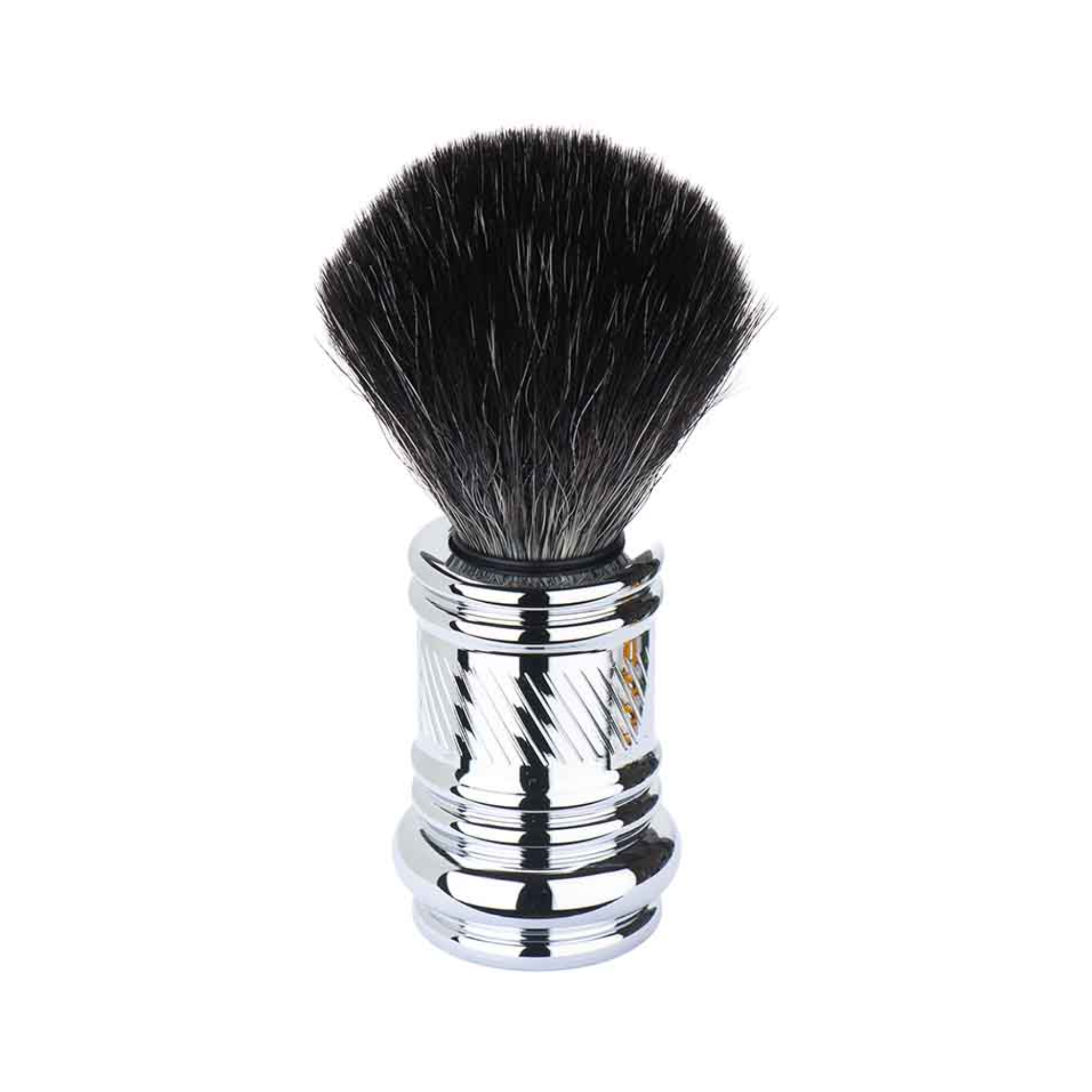 MERKUR Shaving Brush 1381 with Vegan Synthetic Hair in Bright Chrome